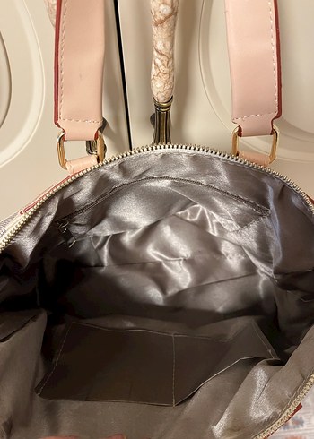 Bej Kareli Tokalı Modern Klasik Kadın Çantası - Görsel 2