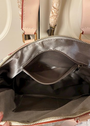 Bej Kareli Tokalı Modern Klasik Kadın Çantası - Görsel 3