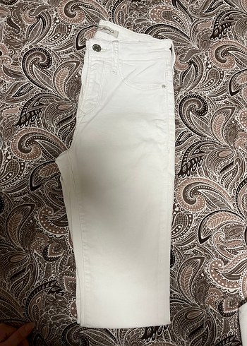 Kadın Beyaz Dar Kesim Kot Pantolon - Görsel 6