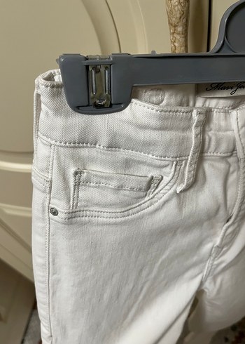 Kadın Beyaz Dar Kesim Kot Pantolon - Görsel 2