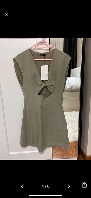 xs Beden haki Renk Zara mini elbise
