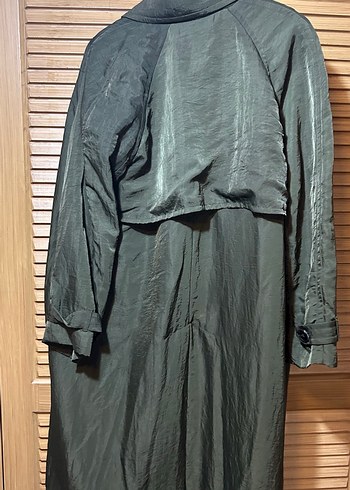 Kadın Haki Uzun Kuşaklı Trençkot - Görsel 7