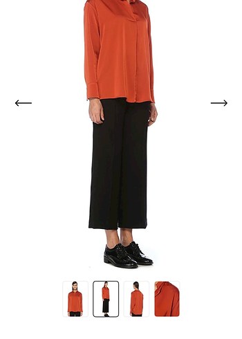 Silky Kahverengi V-Yaka Kadın Gömlek - Görsel 4