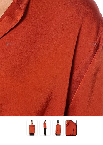 Silky Kahverengi V-Yaka Kadın Gömlek - Görsel 3