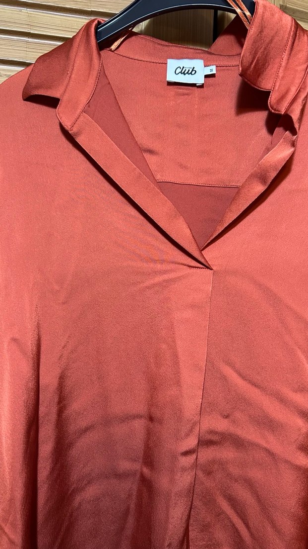 Silky Kahverengi V-Yaka Kadın Gömlek - Görsel 5