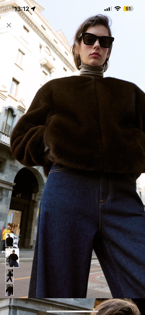 Kahverengi Tüylü Yaka Detaylı Midi Kadın Sweatshirt - Görsel 3