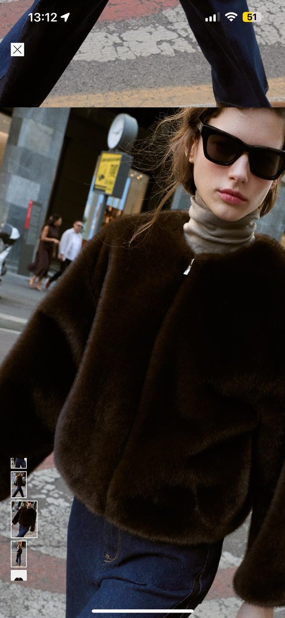 Kahverengi Tüylü Yaka Detaylı Midi Kadın Sweatshirt - Görsel 2