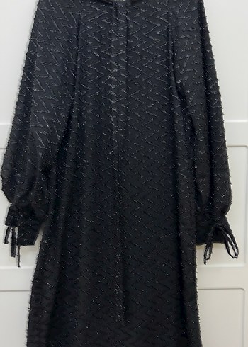 Suudcollection Siyah Desenli Uzun Elbise - Görsel 2