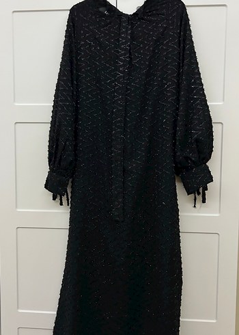 Suudcollection Siyah Desenli Uzun Elbise - Görsel 3