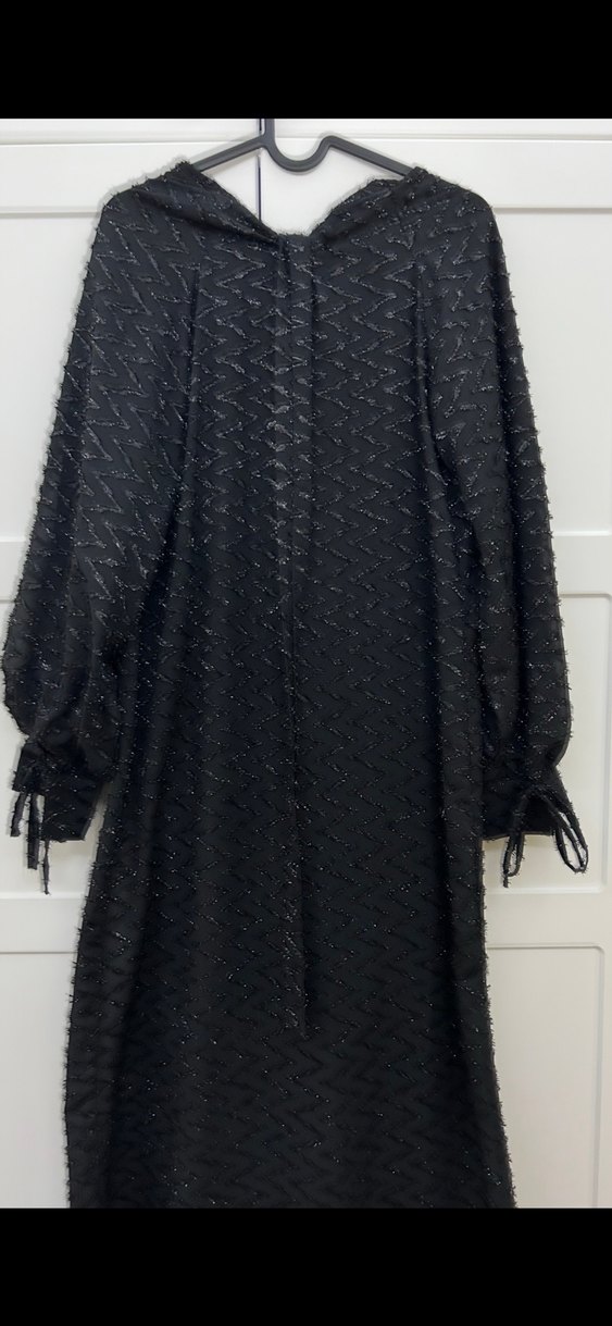 Suudcollection Siyah Desenli Uzun Elbise - Görsel 2