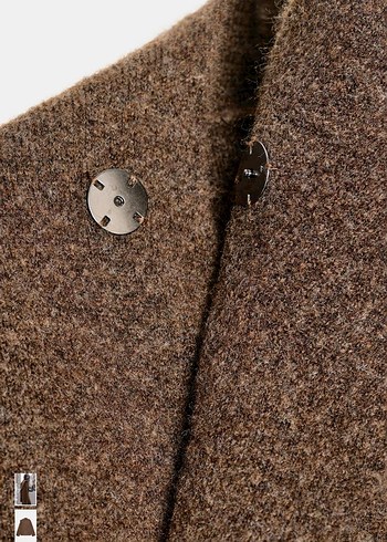 Kahverengi Parlak Yün Kadın ceket - Görsel 7