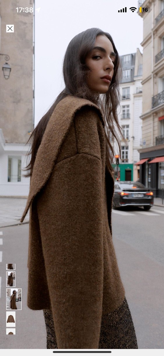 Kahverengi Parlak Yün Kadın ceket - Görsel 5