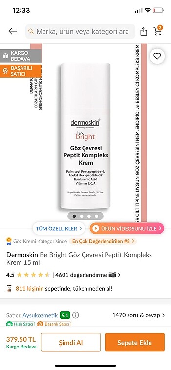 Dermoskin Göz Kremi