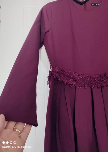 40 Beden bordo Renk Bordo Uzun Kollu Kadın Uzun Elbise