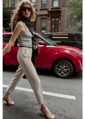 Zara kemerli yüksel bel pantolon - Görsel 2