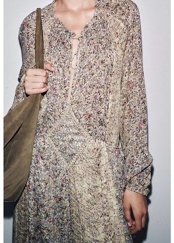 Zara metalik iplikli elbise - Görsel 3