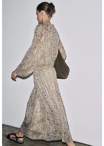 Zara metalik iplikli elbise - Görsel 5