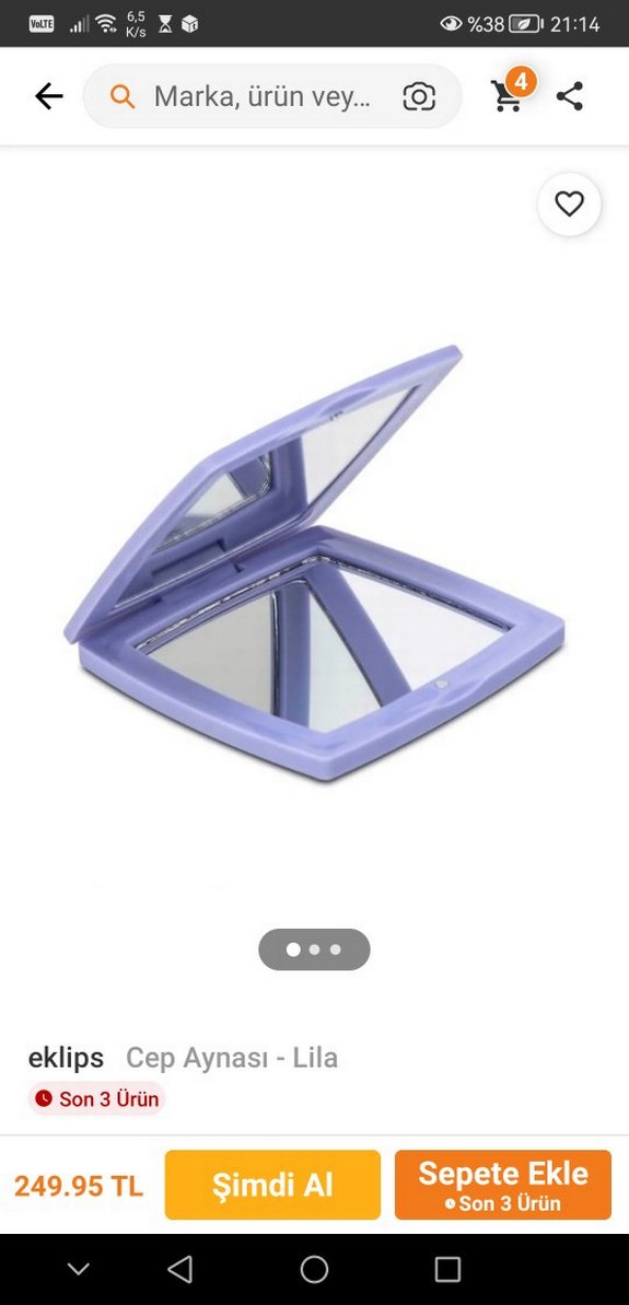 Eklips Makyaj Aynası Mor - Görsel 3