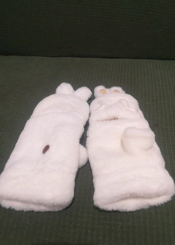 Beyaz Kürklü Yumoş Eldiven - Görsel 4