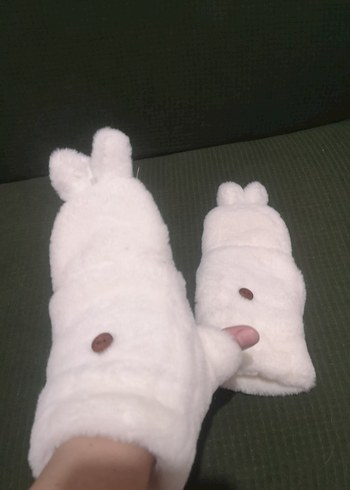 Beyaz Kürklü Yumoş Eldiven - Görsel 7