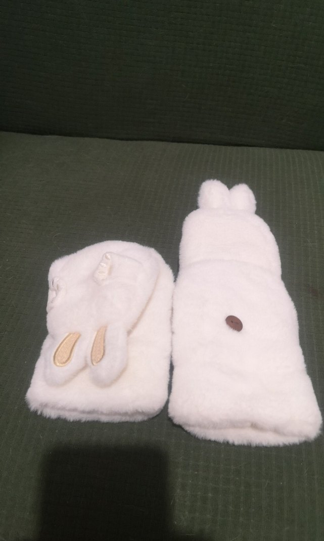 Beyaz Kürklü Yumoş Eldiven - Görsel 5