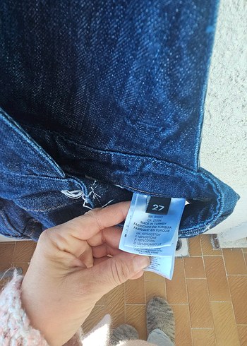 Kadın Kot Midi Askılı Tulum Kemerli - Görsel 6