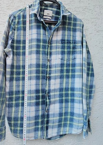 Düğmeli Mavi Pastel Pamuklu Erkek Gömlek - Görsel 6