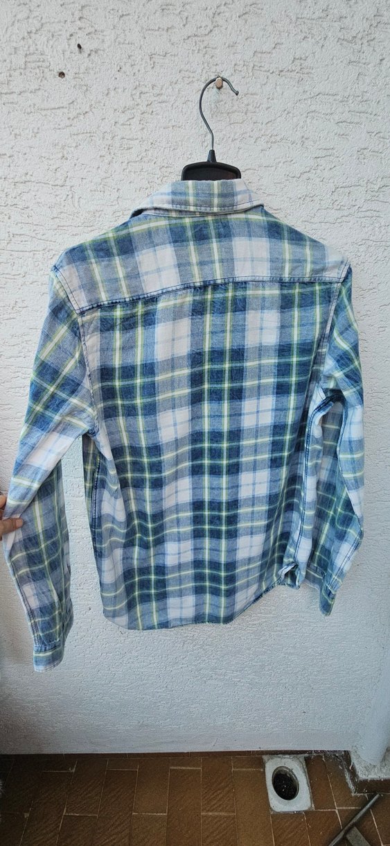 Düğmeli Mavi Pastel Pamuklu Erkek Gömlek - Görsel 2