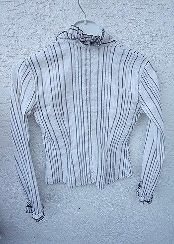 Piliseli Yakalı Uzun Kollu Kadın Gömlek - Görsel 8