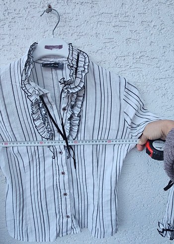 Piliseli Yakalı Uzun Kollu Kadın Gömlek - Görsel 9