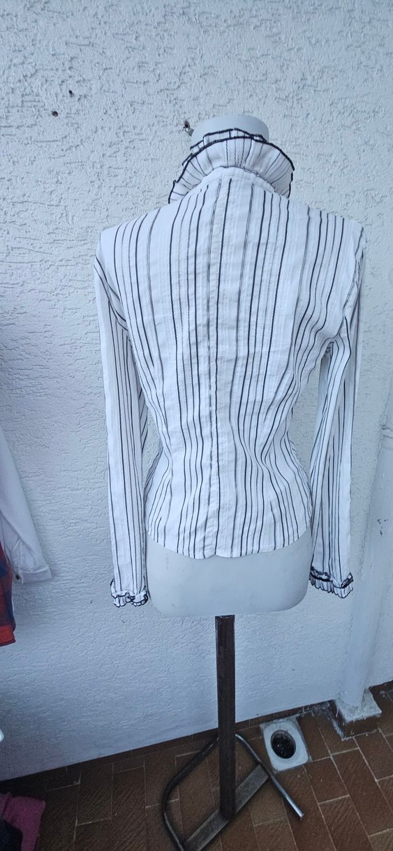 Piliseli Yakalı Uzun Kollu Kadın Gömlek - Görsel 3