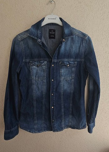 Mavi Jeans mavı jeans s/m uyumlu Koyu Mavi Kot Gömlek