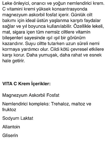 Diğer PH FORMULA VITA C KREM