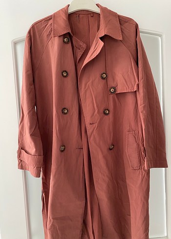 Düğmeli Kadın Trençkot - Görsel 2