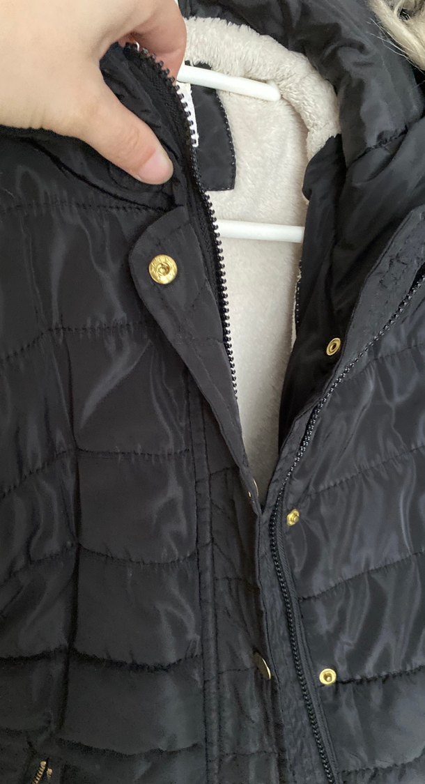 Kürklü Siyah Kadın Kışlık Mont - Görsel 3