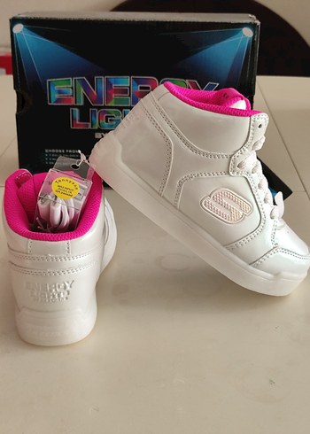 Kız Çocuk Beyaz Renkli Desenli Velcro Spor Ayakkabı - Görsel 2