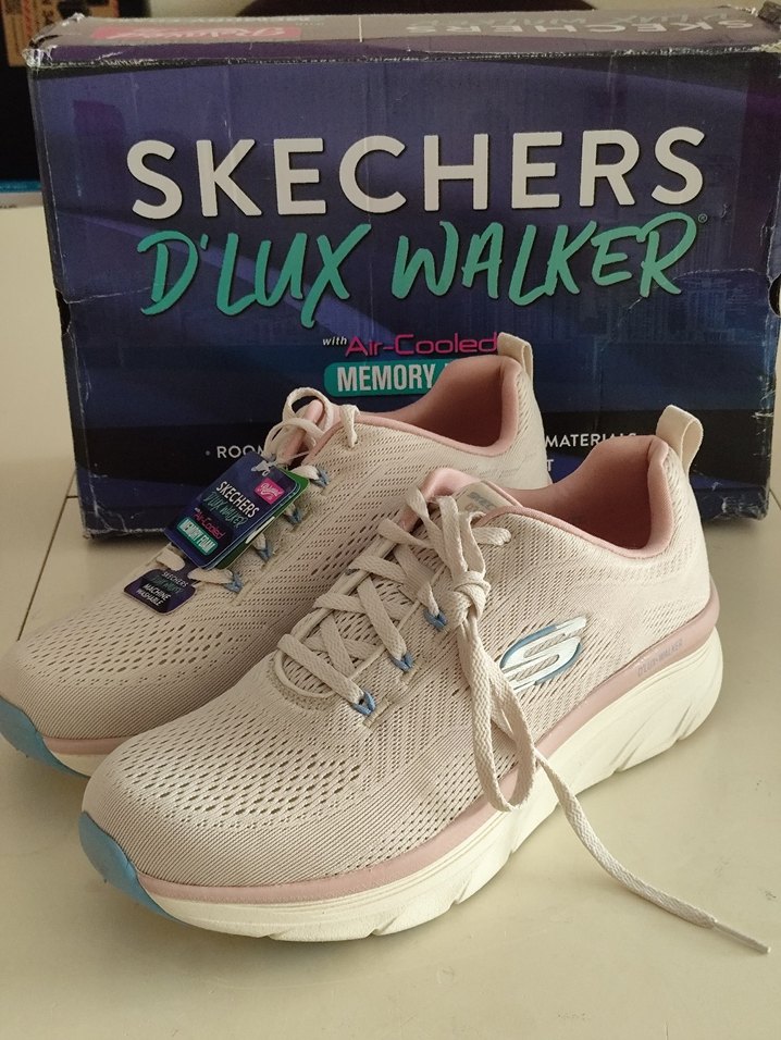 Pembe Skechers D'LUX WALKER Kadın Spor Ayakkabı - Görsel 4