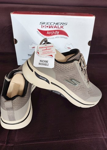 Skechers Arch Fit Gri Bej Spor Ayakkabı