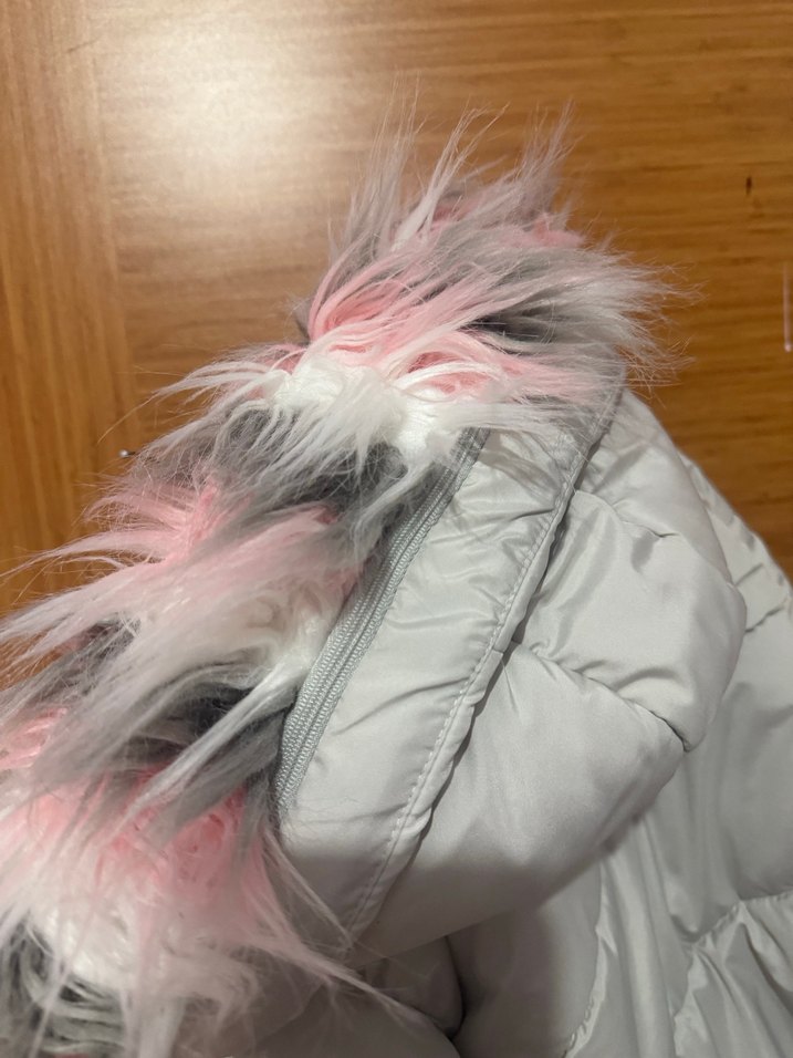 Kız Çocuk Gri Kürklü Mont LCW - Görsel 3