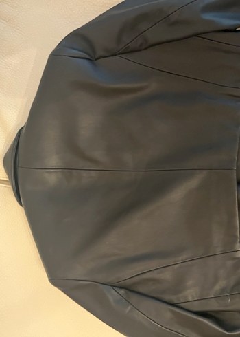 xs Beden siyah Renk Pull And Bear Deri Crop Blazer Ceket