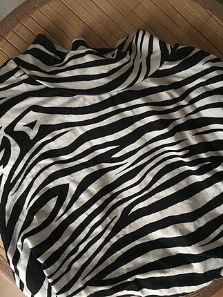 m Beden siyah Renk zebra desen detaylı bluz
