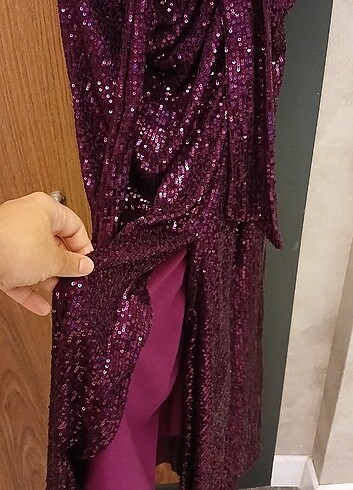 38 Beden Bordo pullu abiye