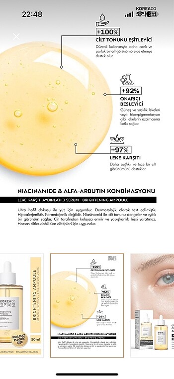  Beden Renk 6 adet Koreaco serum