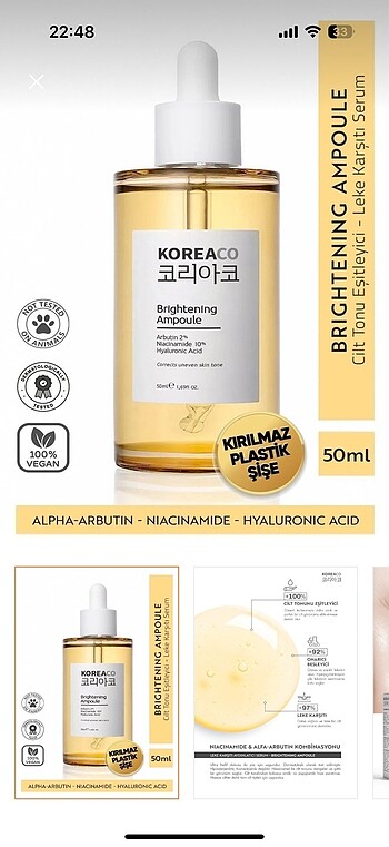  Beden 6 adet Koreaco serum