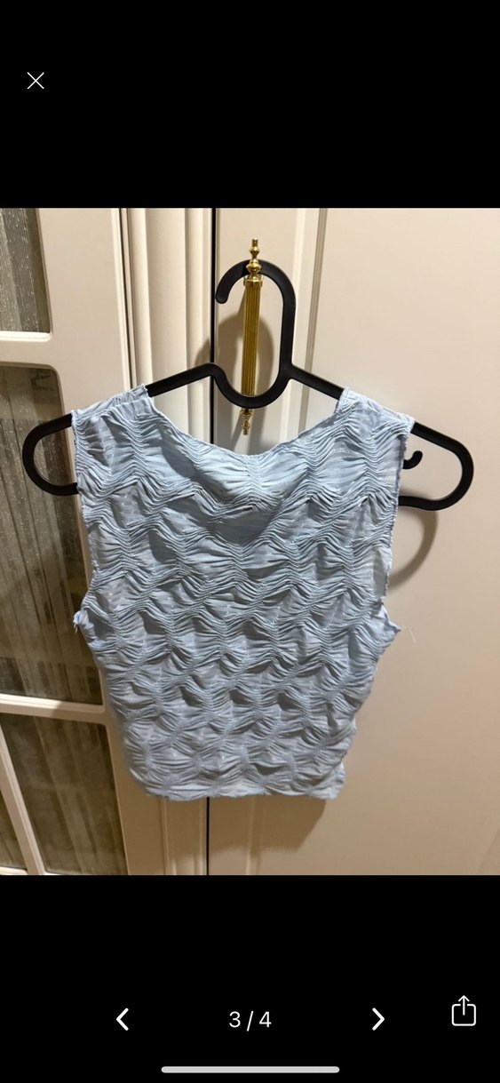 Mavi kadın bluz - Görsel 3