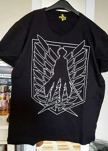 Attack On Titan anime baskılı tshirt