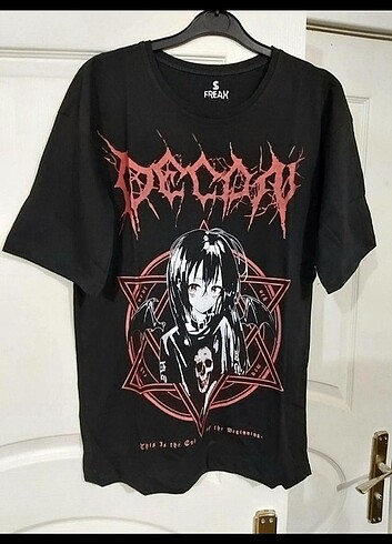 Demon gothic anime baskılı tshirt