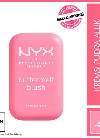 NYX Buttermelt Krem Pudra Allık - Pastel Pembe