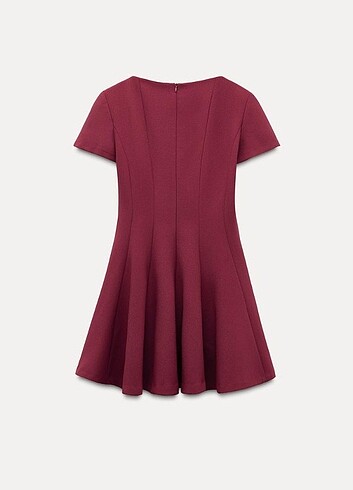 s Beden bordo Renk Zara Model Godeli Mini Elbise