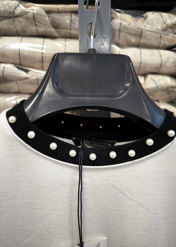 Zara Beyaz İncili Kadın Bluz - Görsel 2